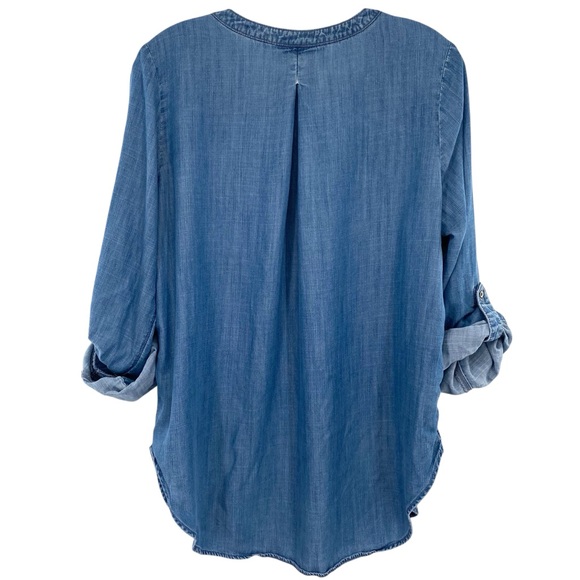 Loft Lounge Chambray Long Sleeve Pop Over Shirt - Picture 5 of 6